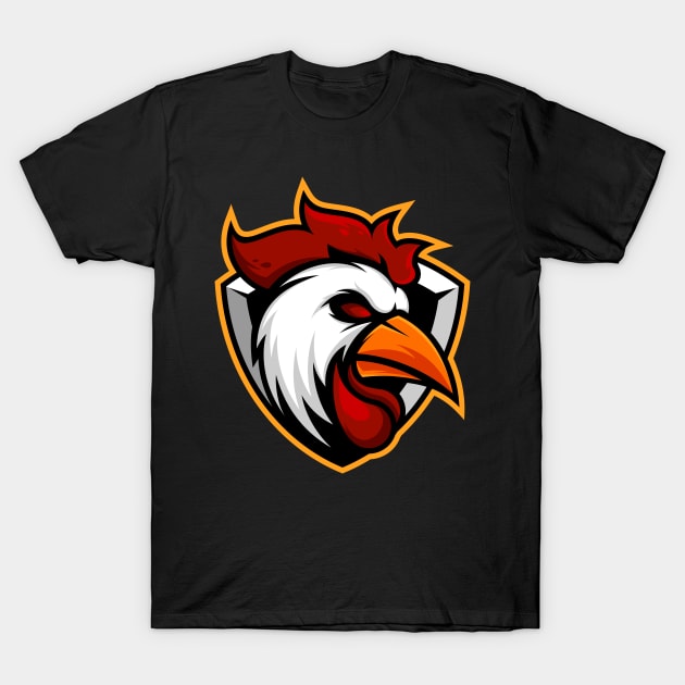 Rooster chicken mascot esport logo design T-Shirt by Wawadzgnstuff